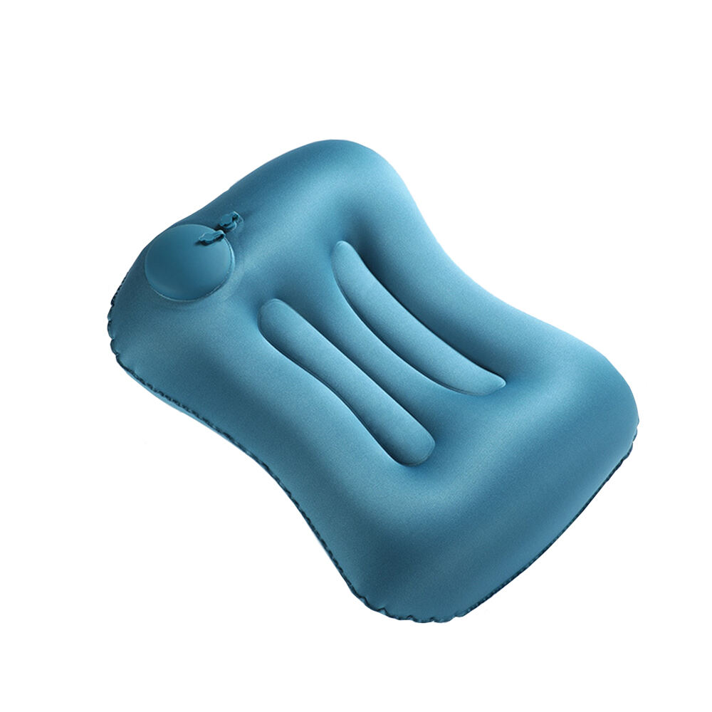 Cashew-shaped Squeeze and Inflate Travel Pillow