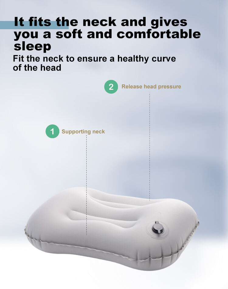 Cashew-shaped Inflatable Pillow with Mouthpiece for Blowing factory