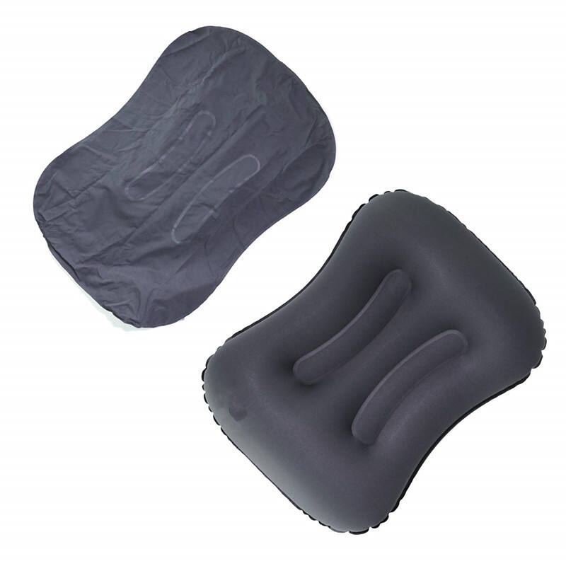 Cashew-shaped Inflatable Pillow with Mouthpiece for Blowing