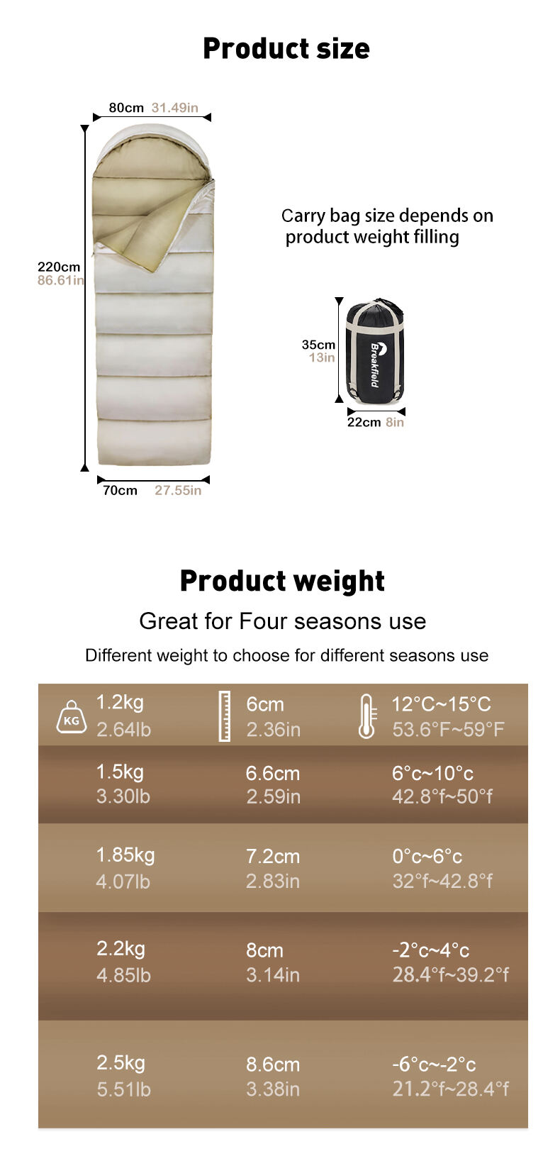 Four Seasons Envelope Sleeping Bag supplier