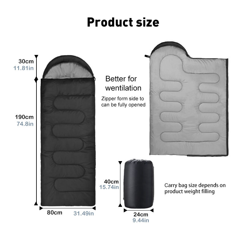 Camping Sleeping Bag Black factory