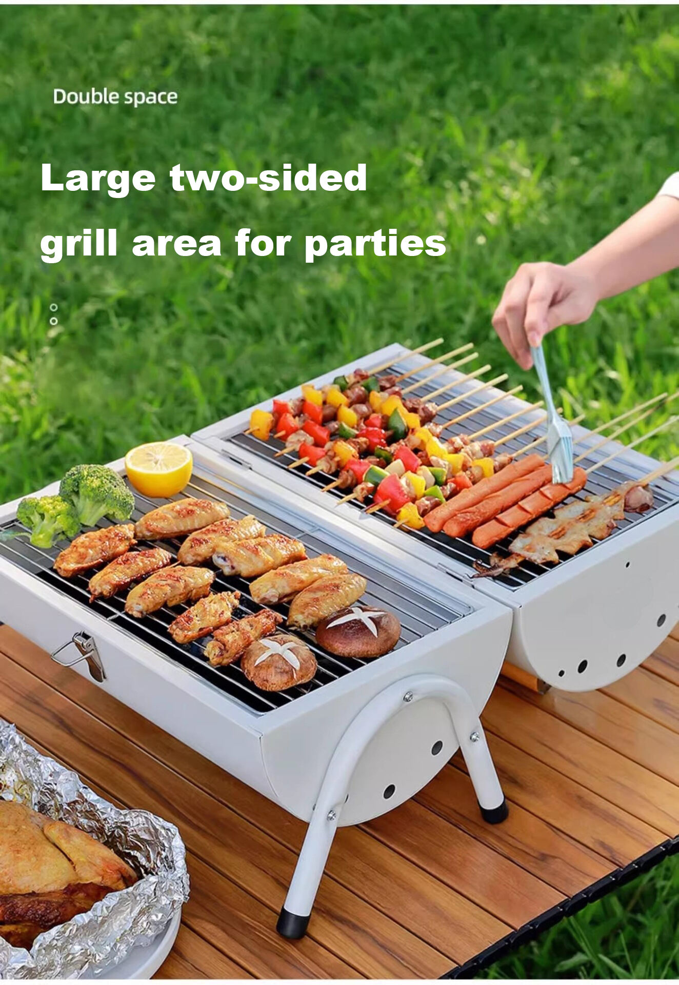 Portable BBQ Grill-White manufacture