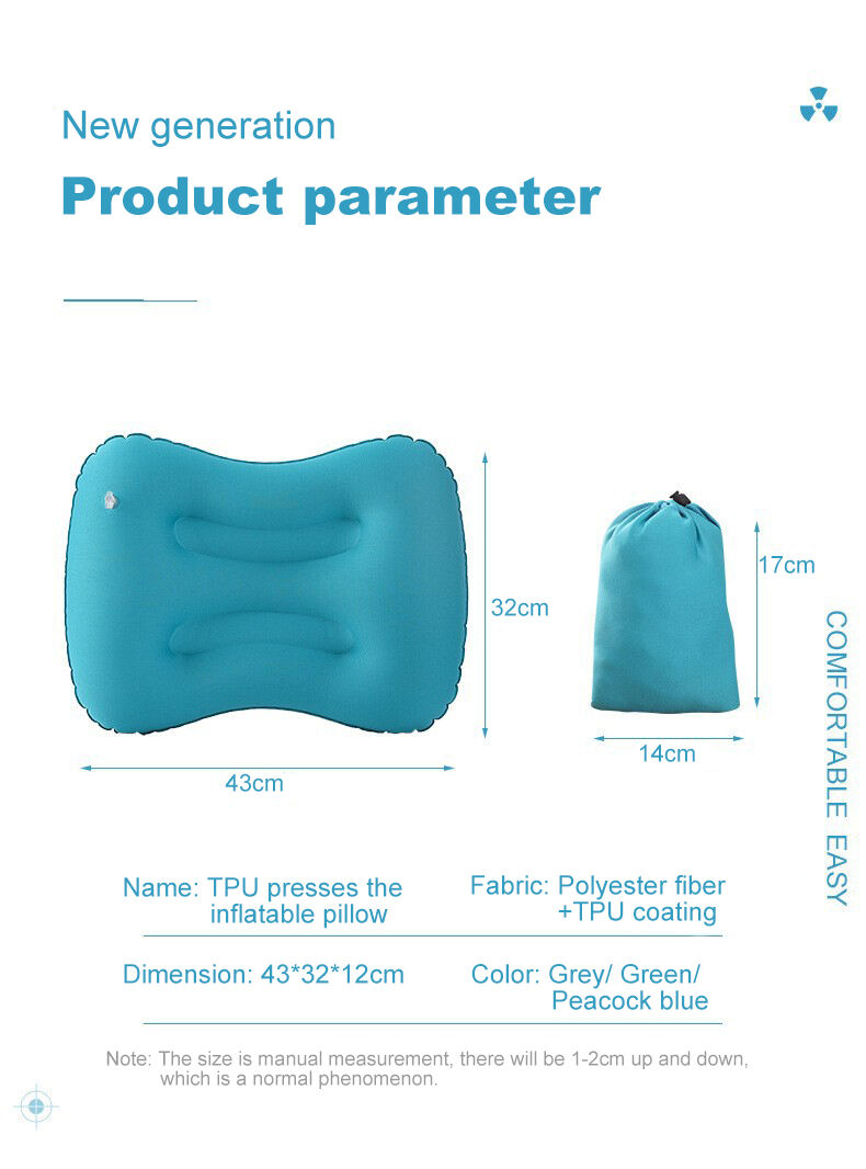 Cashew-shaped Squeeze and Inflate Travel Pillow manufacture