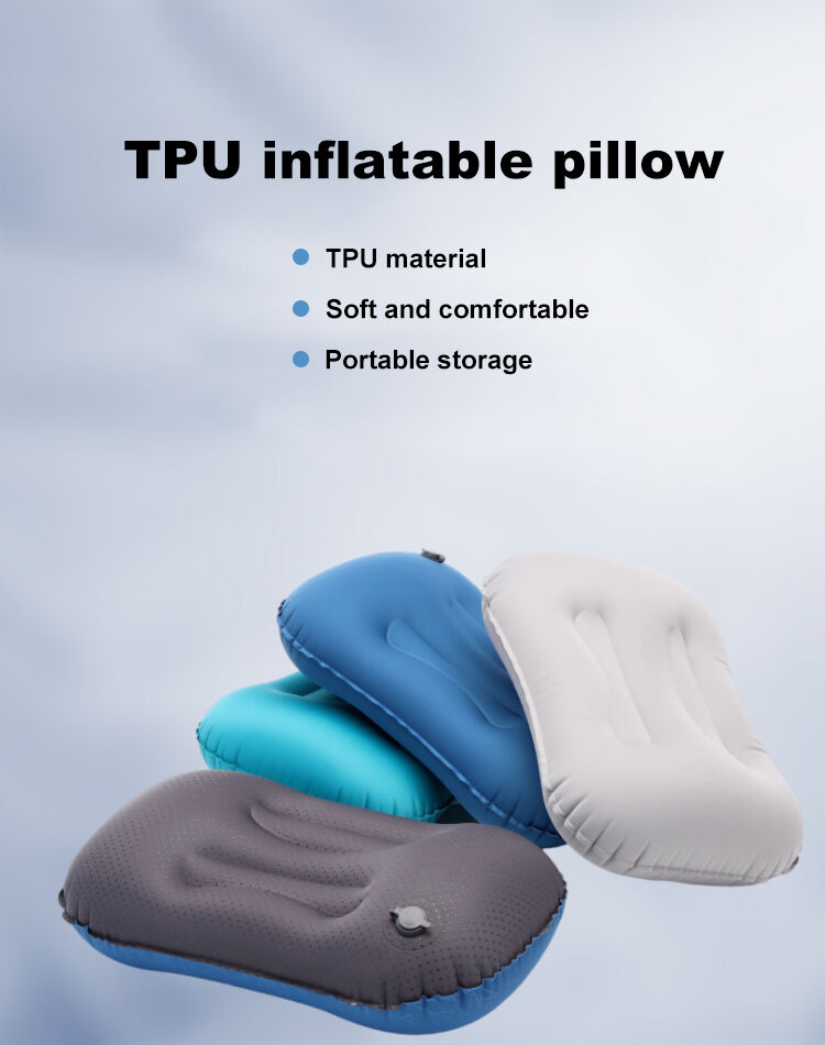 Cashew-shaped Inflatable Pillow with Mouthpiece for Blowing details