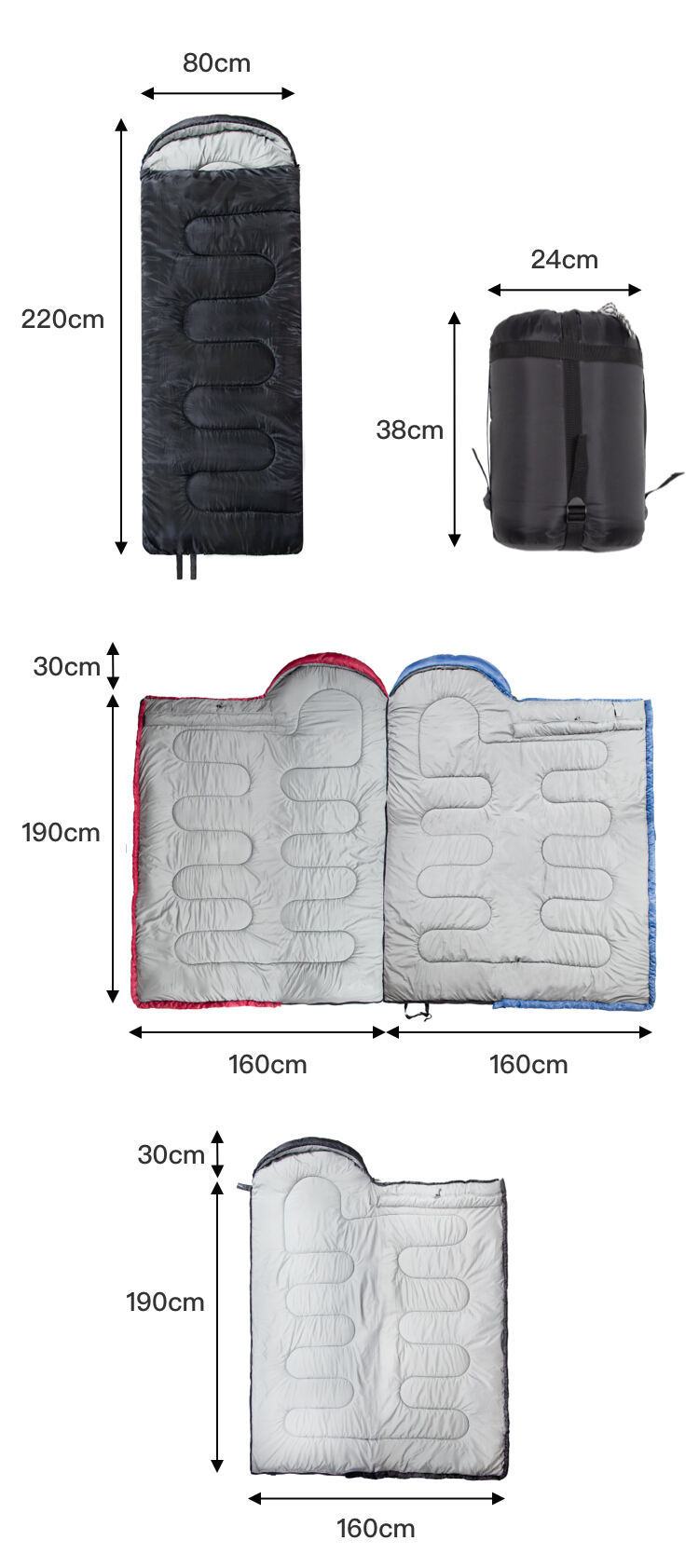 Winter Thick Warm Sleeping Bag Wide Large Size For More Comfortable Use factory