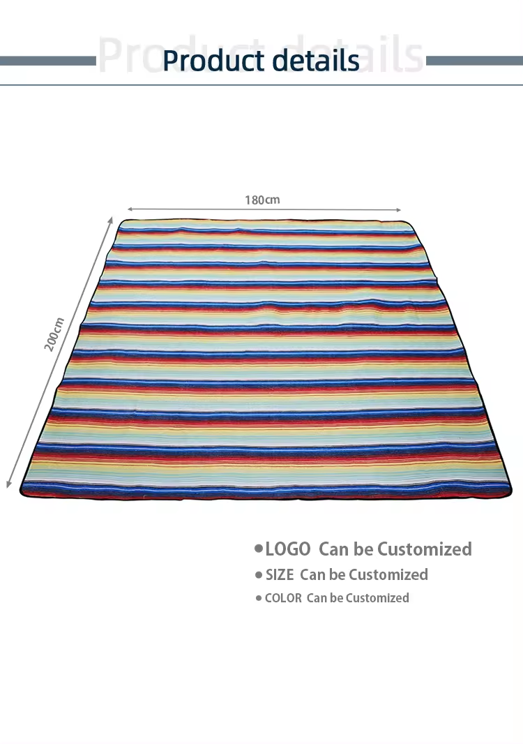 Rainbow stripe picnic mat manufacture