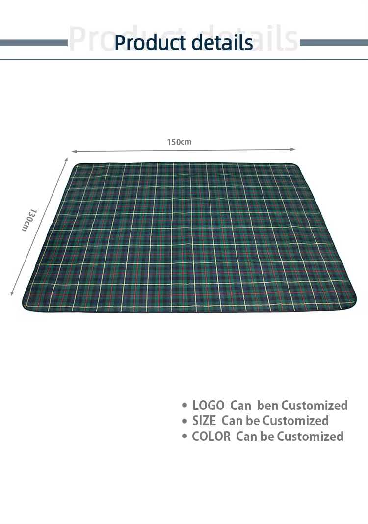 Plaid picnic rug manufacture