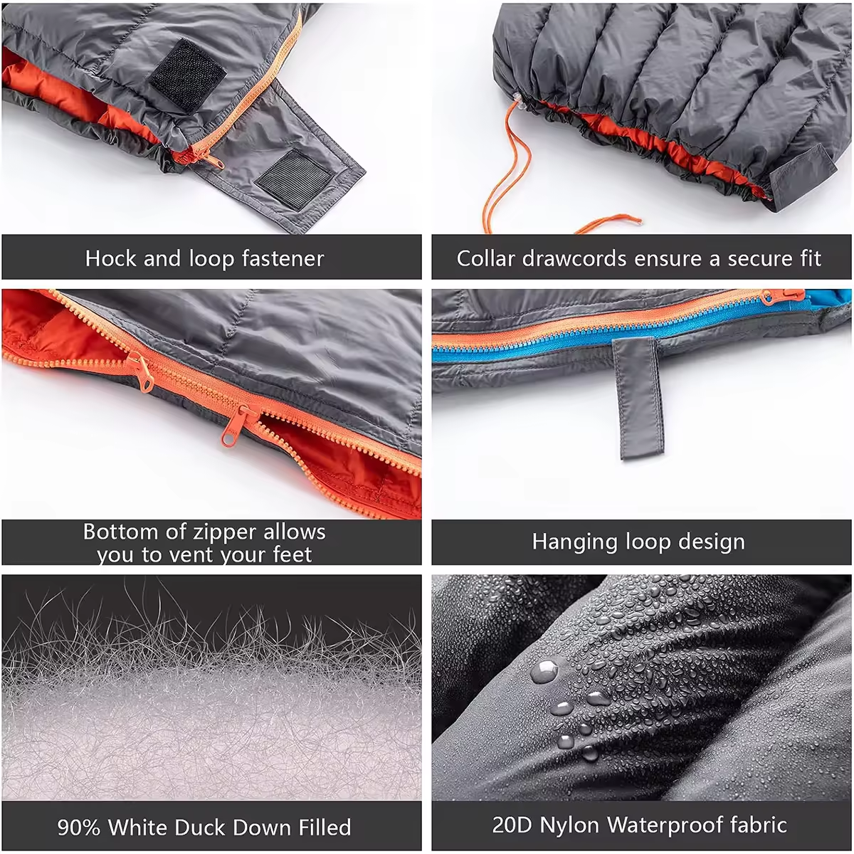 Duck Down Envelop Sleeping Bag manufacture