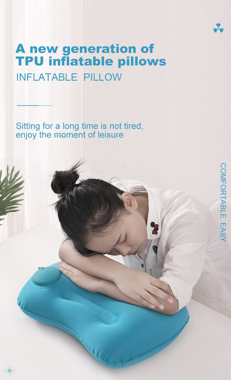 Cashew-shaped Squeeze and Inflate Travel Pillow manufacture