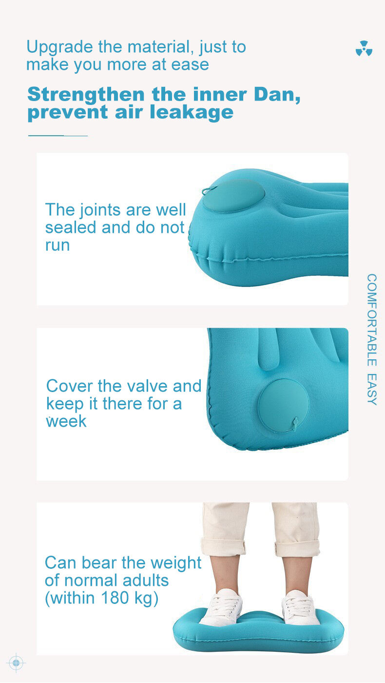 Cashew-shaped Squeeze and Inflate Travel Pillow factory