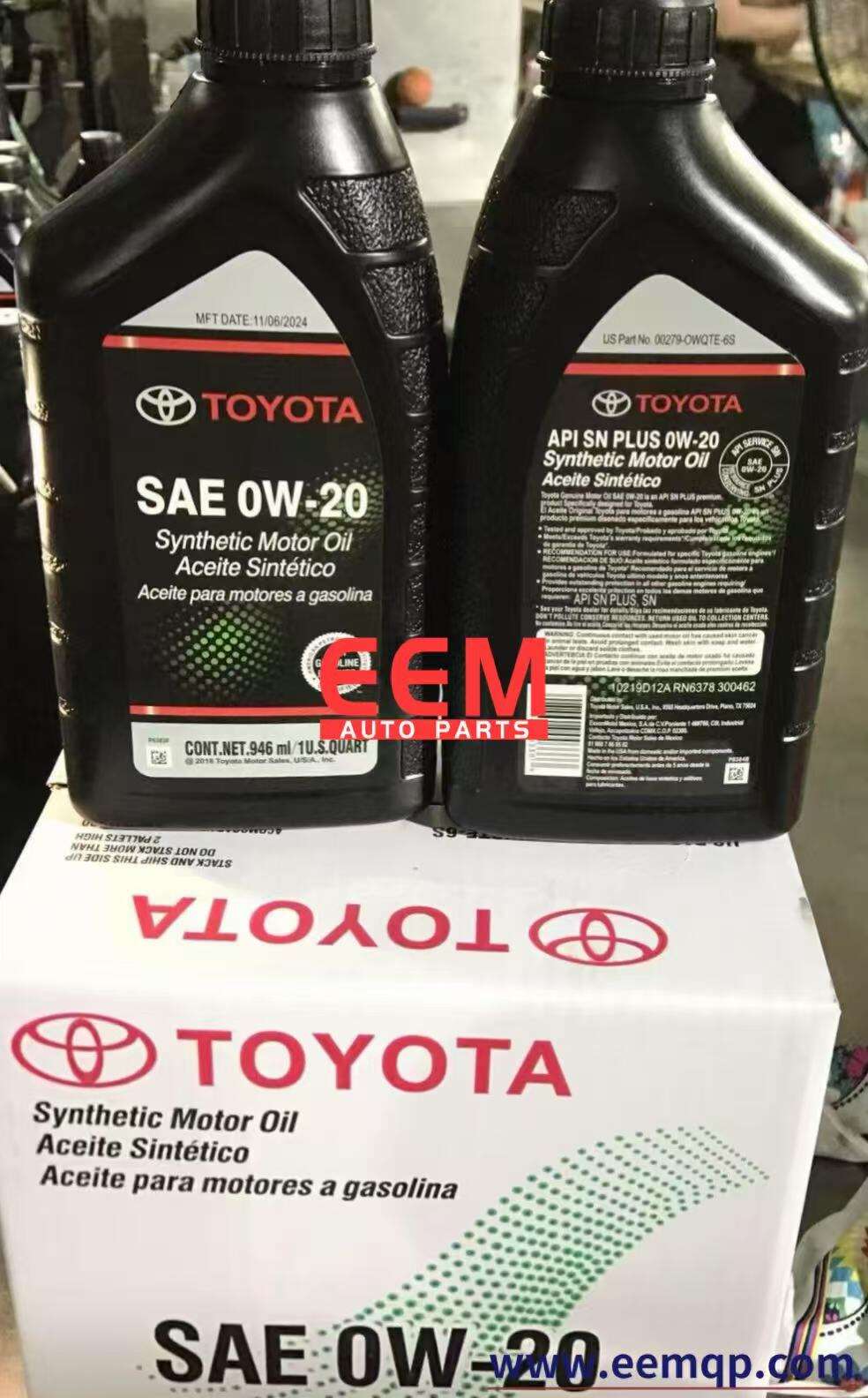 TOYOTA FULL SYNTHETIC 0W-20 ENGINE OIL 0.946 LITER SN PLUS