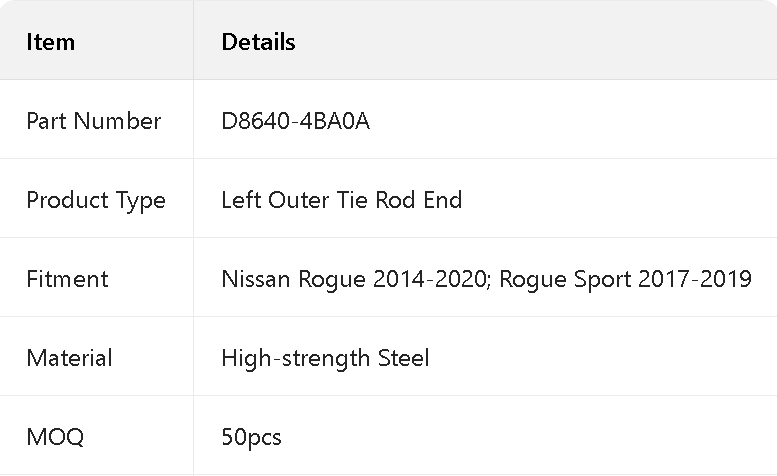 d8640 4ba0a nissan outer tie rod end  oe quality-0