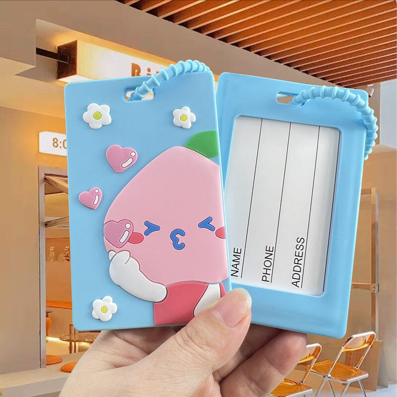 Rubber luggage tag customization, cartoon boarding luggage tag customization, creative cute student card sleeve customization