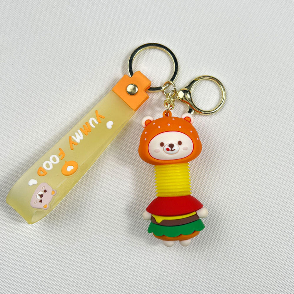 Unzip telescopic doll key chain creative cartoon stretch doll key chain pendant custom telescopic neck doll key chain  