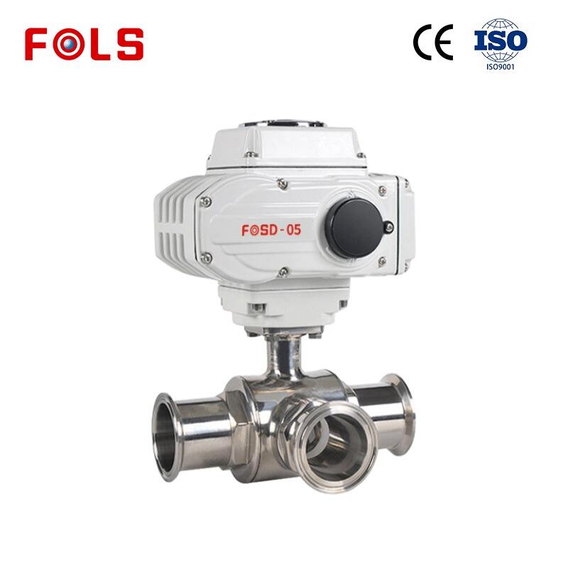 FOLS Tri-Clamp higieninis maisto klasės elektrinis 3 kryptis pilko vamzdelis
