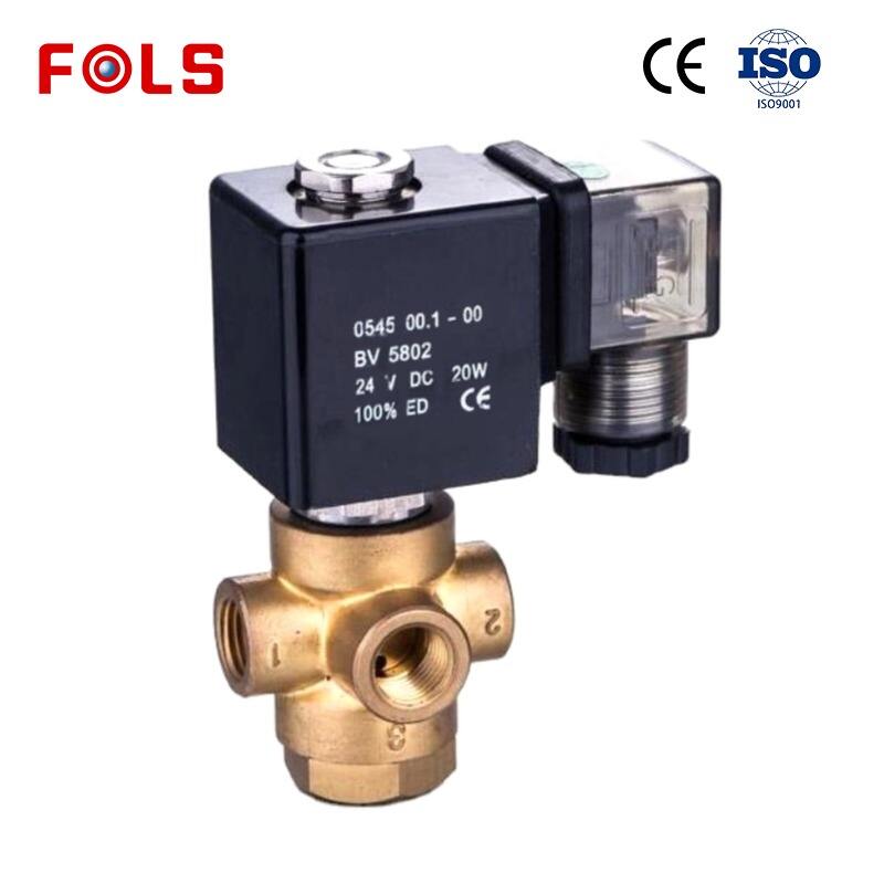 Katup Solenoid 3 Arah 2 Posisi Berkualitas Tinggi dari Bahan Kuningan 12v untuk Katup Air