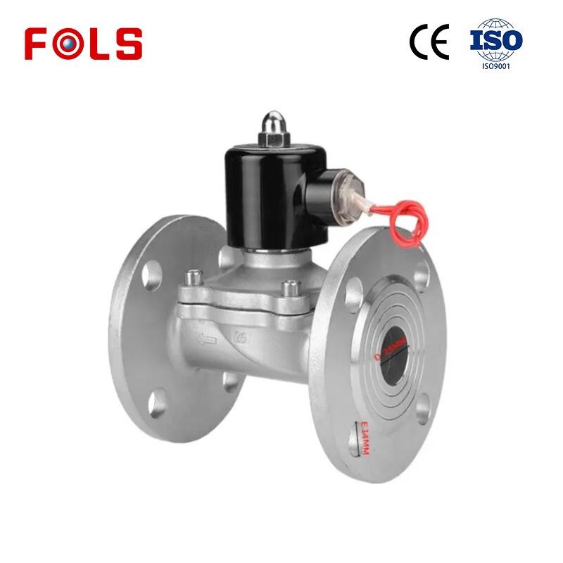 Katup Solenoid Flensa Air Besi Cor Baja Tahan Karat DN100 4 Inci 24 VDC