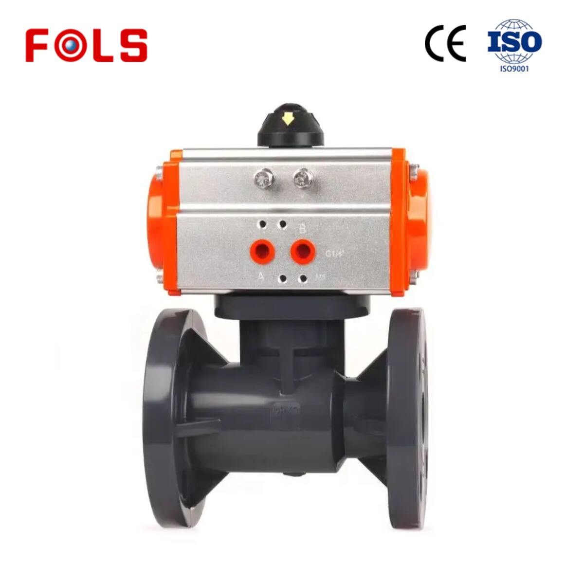 FOLS Pneumatic PVC flange ball valve