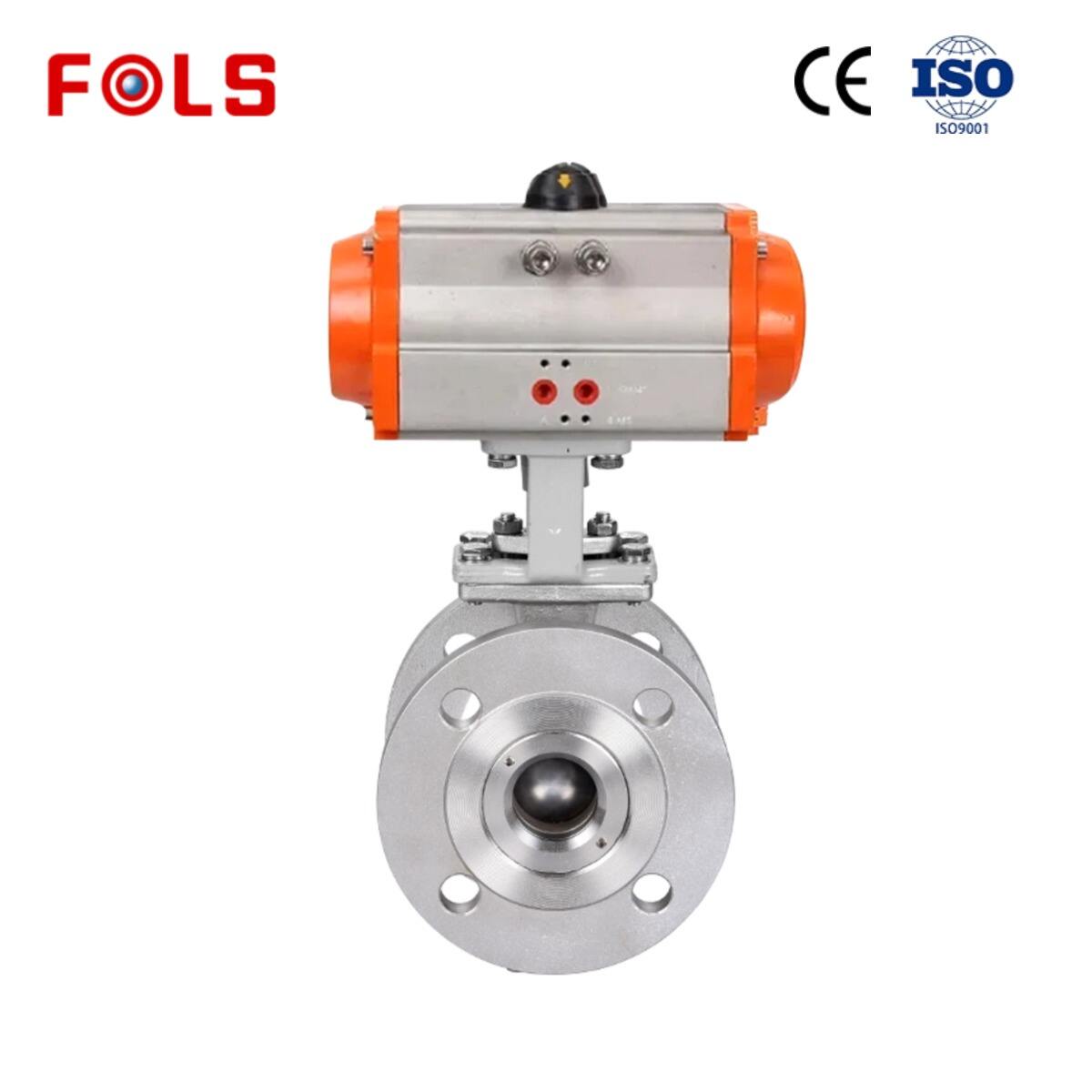 FOLS actiadur pneudwyol falfon V-gloch flangeio