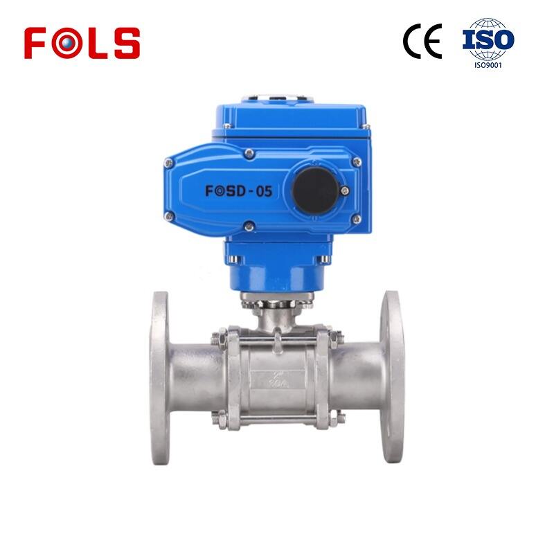 FOLS 3 dalių elektrinis aktuatorius flanginio tipo rankšluosis kranas