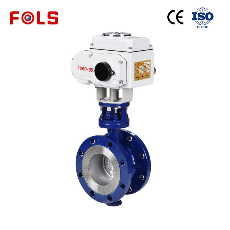 Válvula borboleta de ferro dúctil com vedação dura, tipo flange elétrico