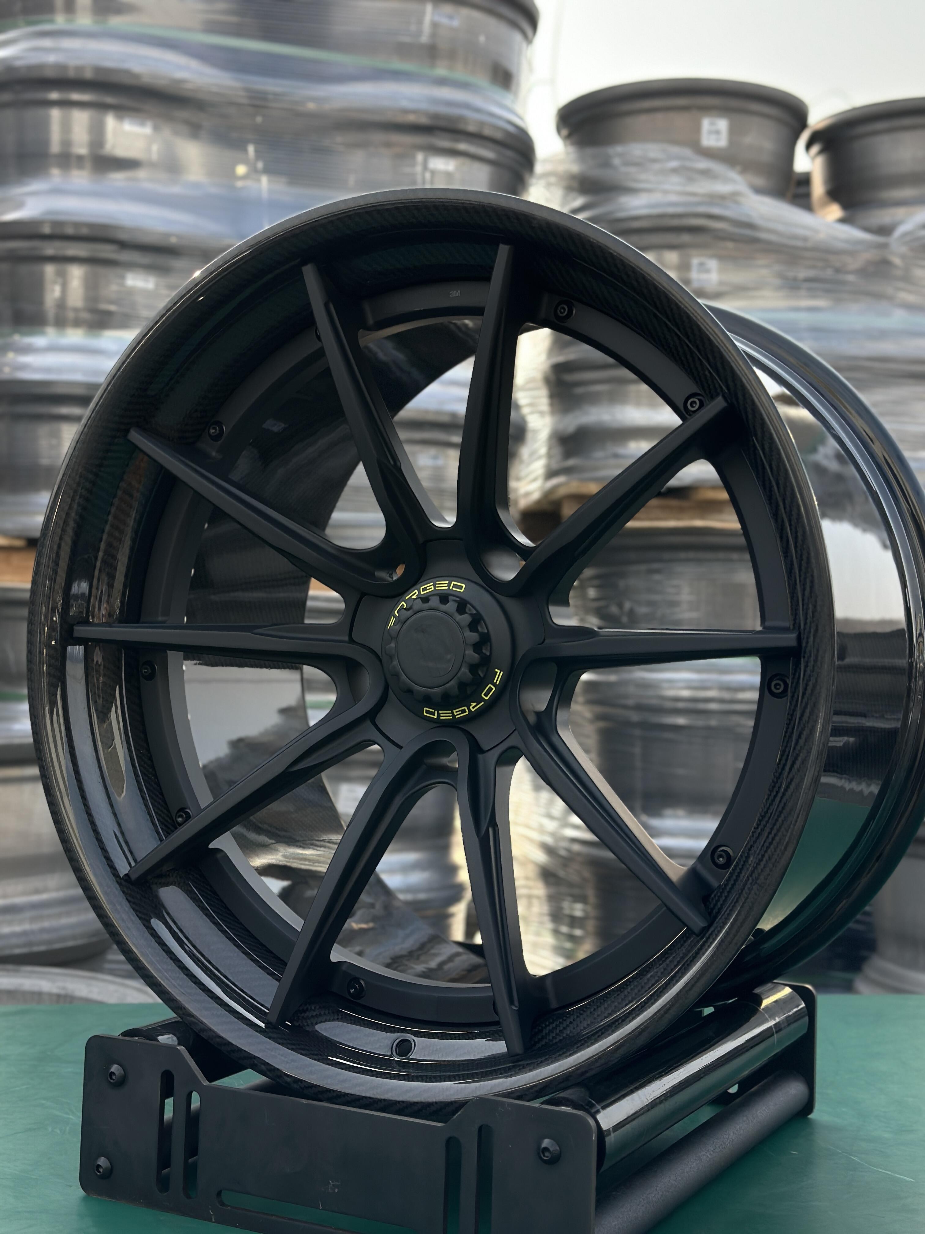 Pure carbon fiber forged wheels