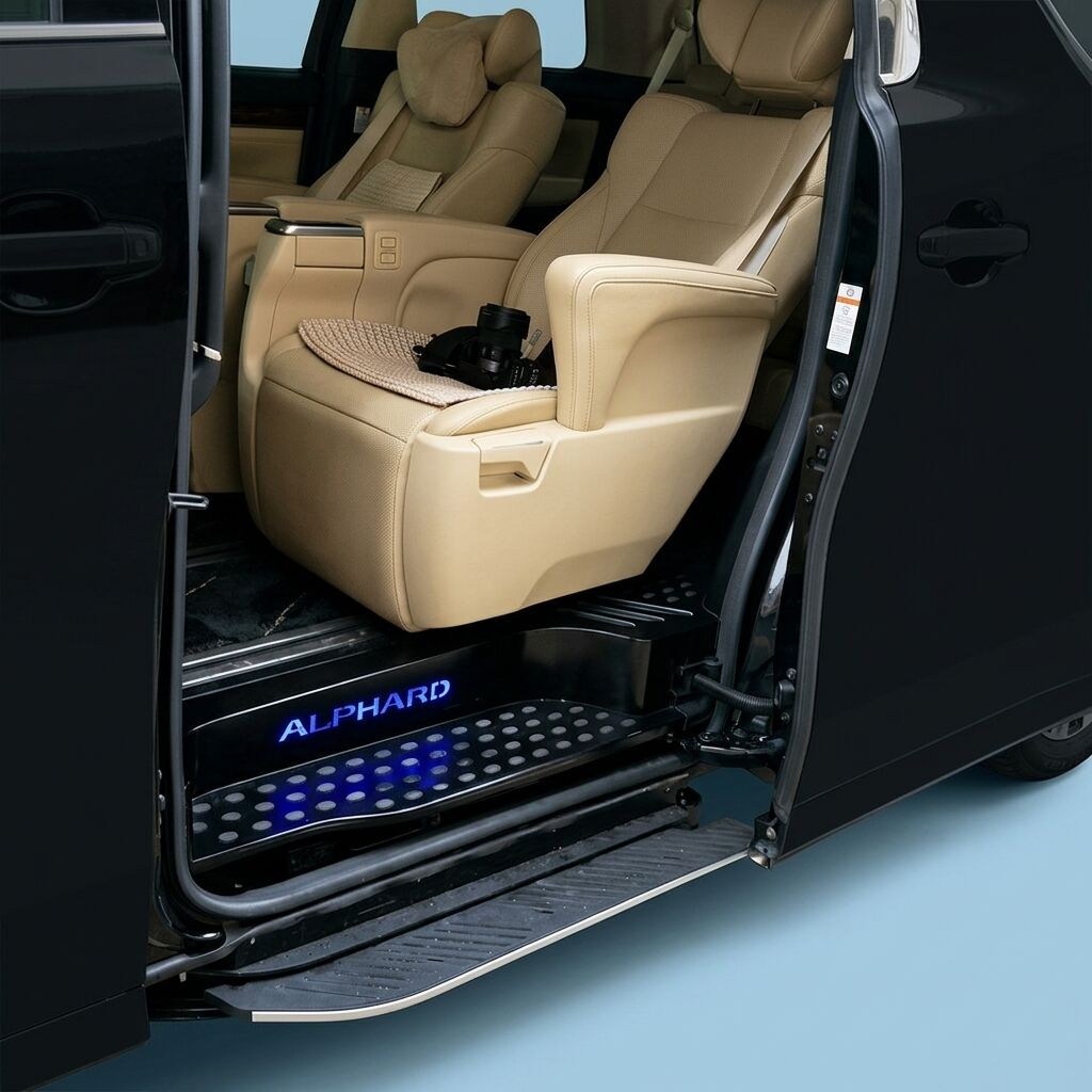 Automatic Foot Step  With LED Light Follow the Door Sill Step for Toyota Alphard  Vellfire 40 Threshold Board Retractable