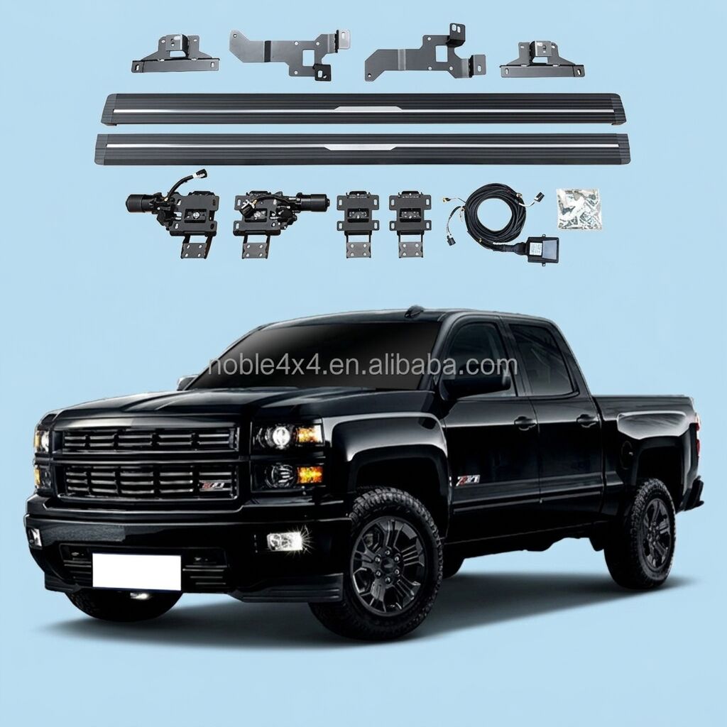 Noble Aluminum Alloy Pickup Side Step Power Running Boards for GMC Sierra 2500 HD Electric Thresholds Board Step