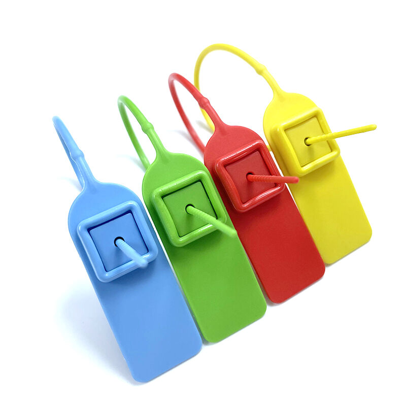 Custom Color Red Green square Shape 18cm Length Laser Printable logo Cash Bank Box Sealing Lock Plastic Security Seal