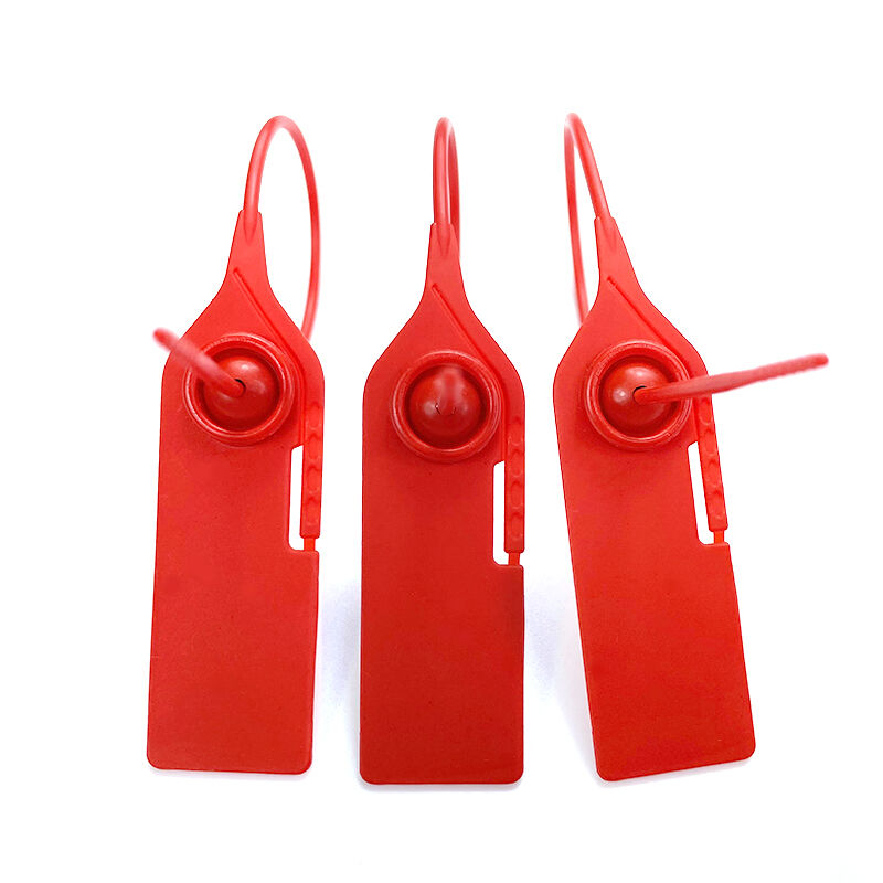 airline freight logistic transport custom plastic seal hand tear off 235mm pull tight disposable plastic security seal-5
