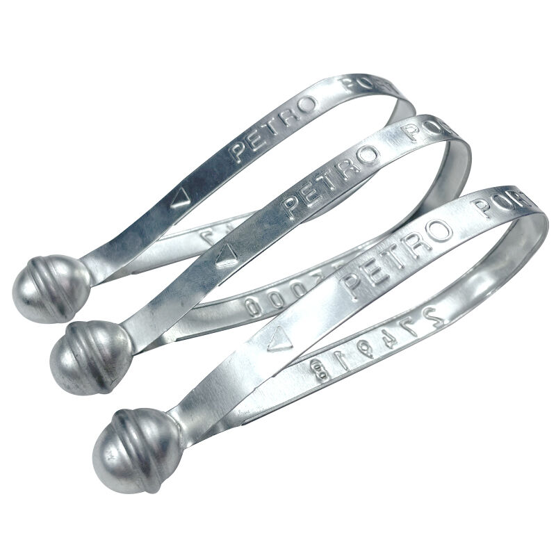Tamper-evident Tinplate steel fixed length flat security metal strap ball seal for truck trailer