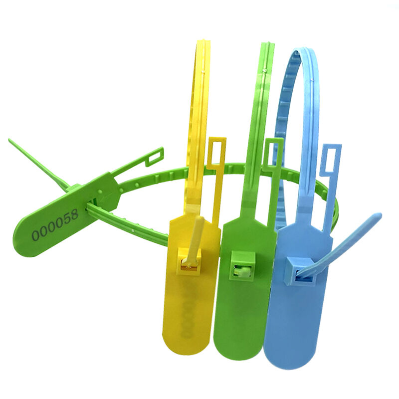 plastic seal lock strip with factory pull tight container security plastic seal with tag-2