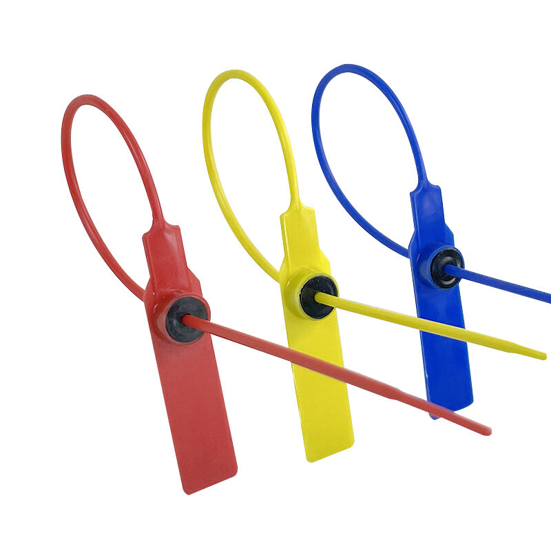 high security 28cm plastic seals with label tag cable lock metal insert plastic security seal manufacture-4