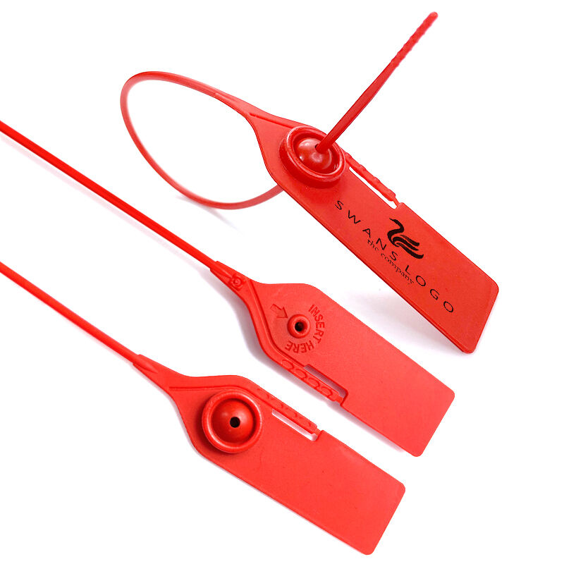 airline freight logistic transport custom plastic seal hand tear off 235mm pull tight disposable plastic security seal-2