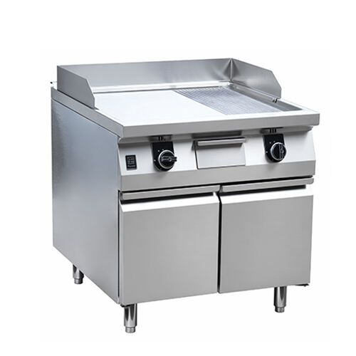 900 Luxe Series Electric 1/3 Flat 2/3 Grooved Griddle with Cabinet
