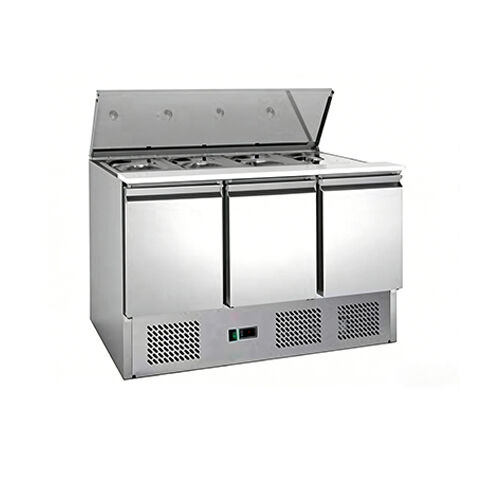 ဖွန်နိုတယ် တံခါးသုံးပေါက်ပါသော ဆလက်စ်အလုပ်စားပုံစံစားပွဲ (ခုတ်စားပွဲမျက်နှာပြင်ပါသော) ၃၅၀ လီတာ