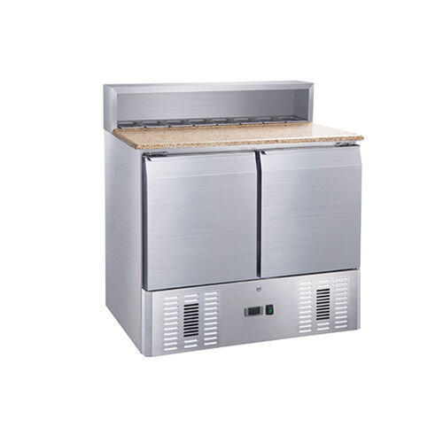 Furnotel zweitürige Salat-Arbeitsbank mit Marmorplatte, 225 Liter