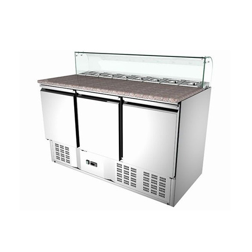 SS304 3 puertas Salada estática de trabajo del banco