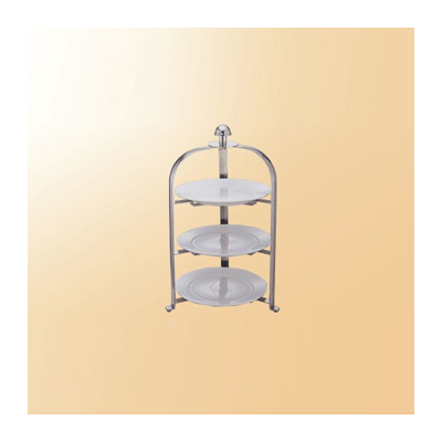 Présentoir à pâtisserie pliable à 3 niveaux en acier inoxydable