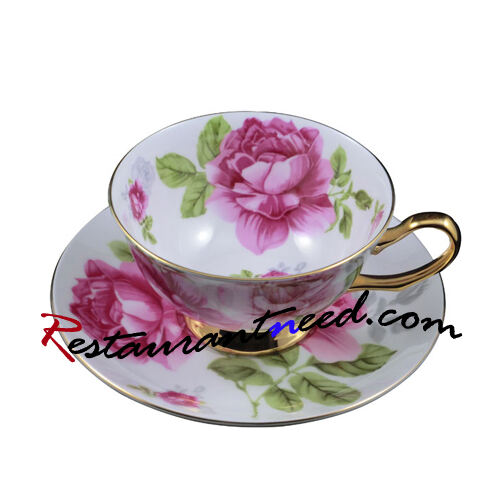 160 ml YAMI Red Rose šalice za čaj i tanjurići 2 kompleta