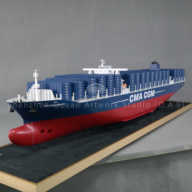 【L】O.A.S Manufacturer Handicraft Ship Model Upscale Business Gifts Cargo Boat Models Custom 183cm CMA CGM Container Ship Model