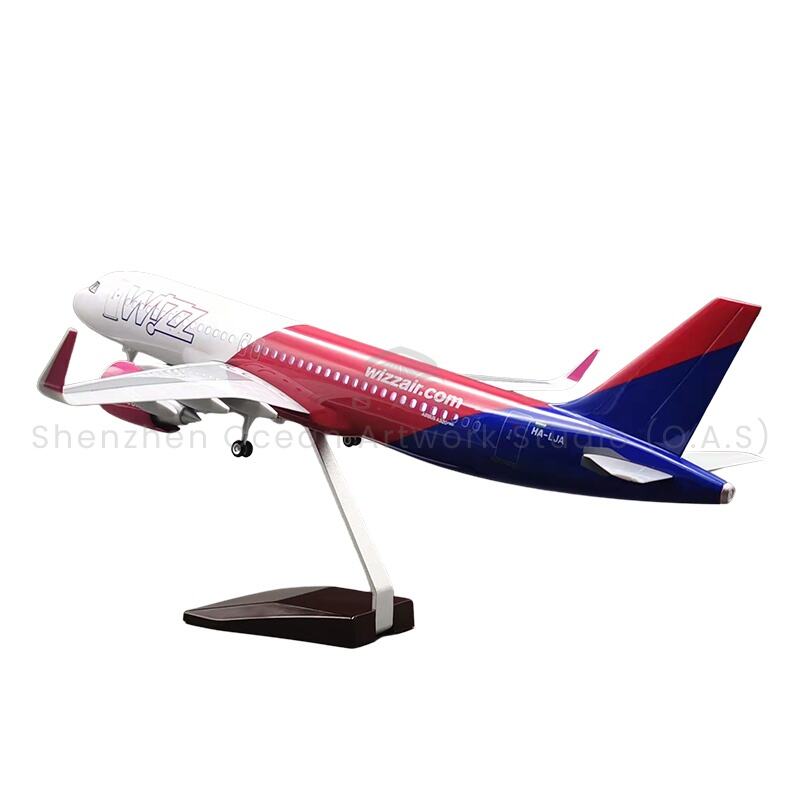 【L】Mängulennuk staatiline suveniir simuleeriv lennuk skaalas A320 Wiz Air mudel diecast
