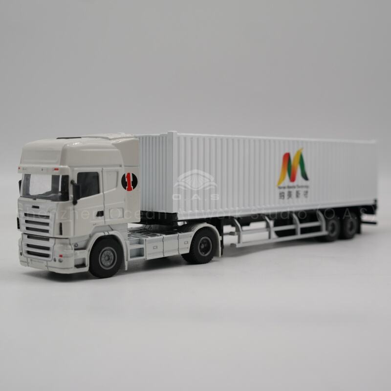 【L】Továrna O.A.S na kontejnerové modely Dárek pro loďstvo Přizpůsobení 1:50 NMXC slitinový materiál Model nákladního auta s kontejnery