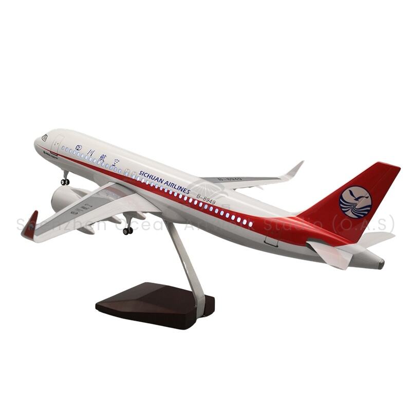 【L】Süütav mängulennuk staatiline suveniir simuleeriv lennuk skaalas A320 Sichuani Lennujaam mudel diecast