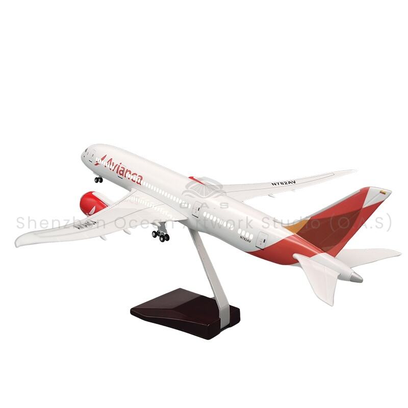 【L】Model Kapal Terbang Hadiah 1:130 Skala Logam Model Kapal Terbang 787 Columbia Airlines 43cm Boeing Model Kapal Terbang