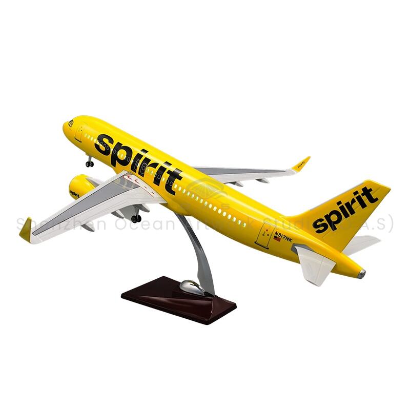 【L】Model letadla 1:80 Scale Letadla s osvětlením Airbus A320 Spirit 47cm Boeing Modely letadel pro dárek pilota