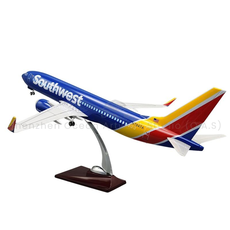 【L】Aircraft Plane Model for Gift 1:85 Alloy Scale Model Aircrafts 737-800 Southwest Airlines 47cm Boeing Model Airplanes