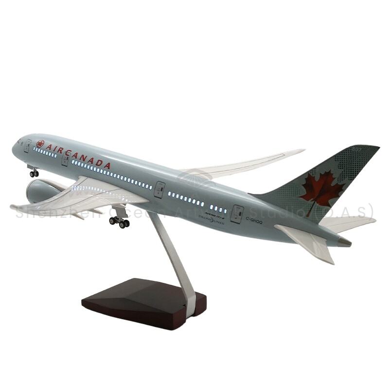 [L]43CM Model Logam Skala Simulasi Pesawat Penumpang Air Canada Boeing 787 untuk Dijual