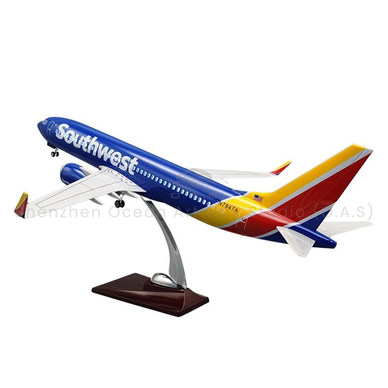 【L】Model letadla 1:80 v měřítku s osvětlením Airbus A320 Southwest Airlines 47cm Boeing Modelová letadla
