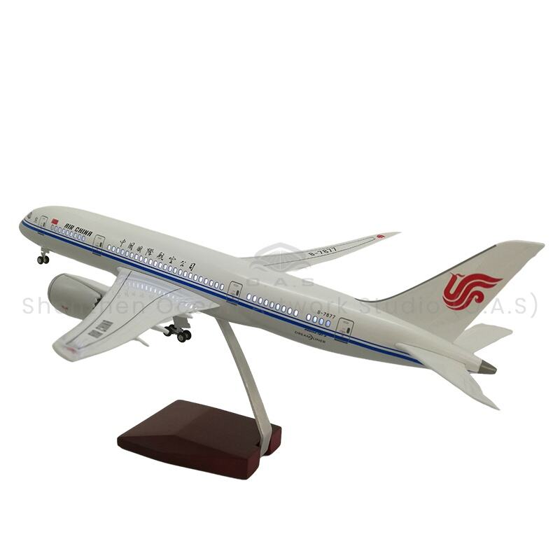 [L] Model Kapal Terbang Hadiah 1:130 Skala Logam Model Kapal Terbang Air China 787, 43cm Boeing Model Pesawat